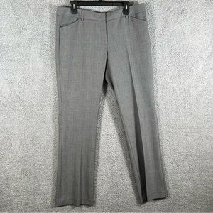 Express Women’s Editor Straight Leg Pant Sz 12R Gray Houndstooth Plaid High Rise